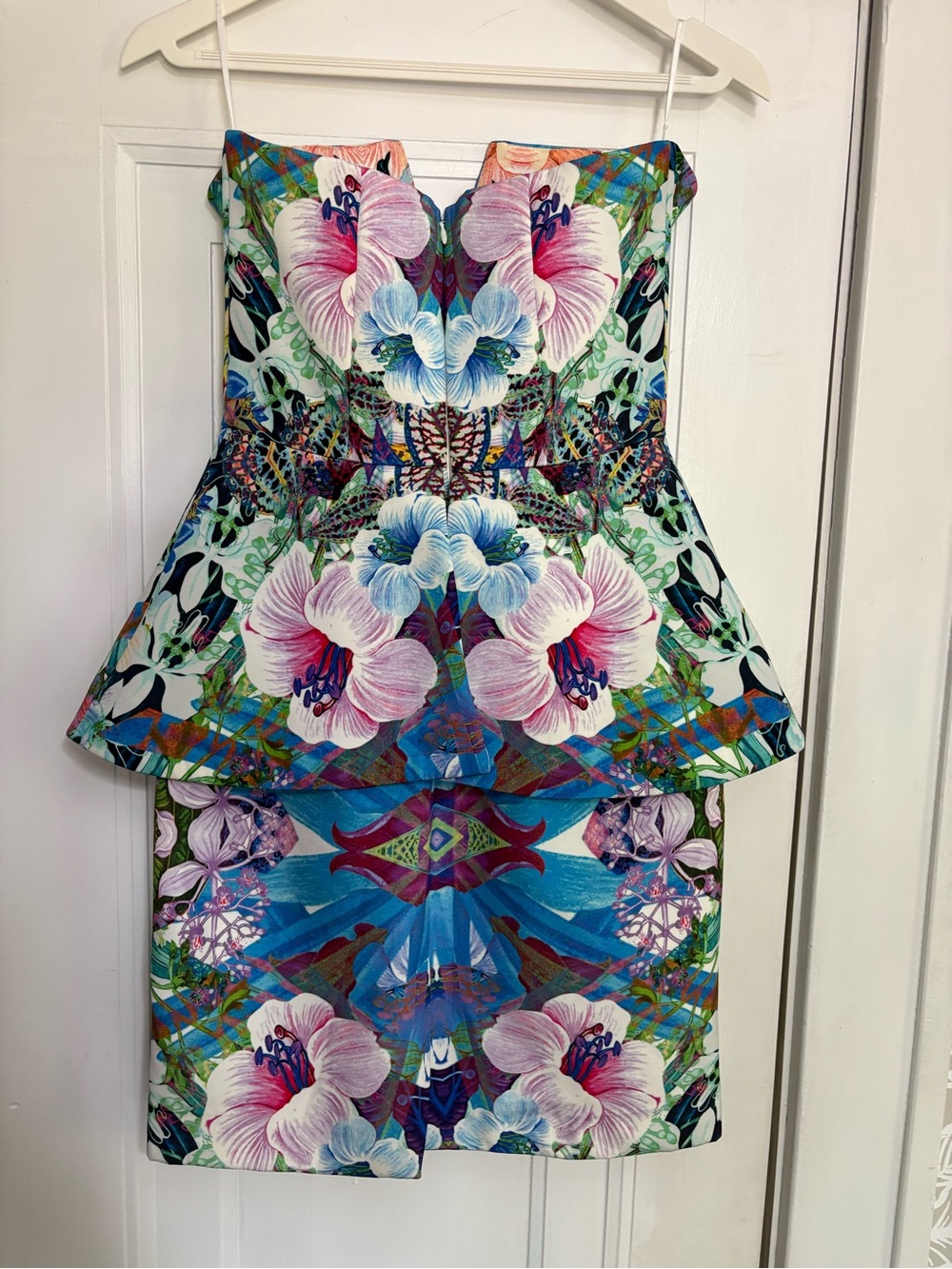 NWOT Finders Keepers for Anthropologie Floral Strapless Peplum Mini Dress Size S - Picture 3 of 8